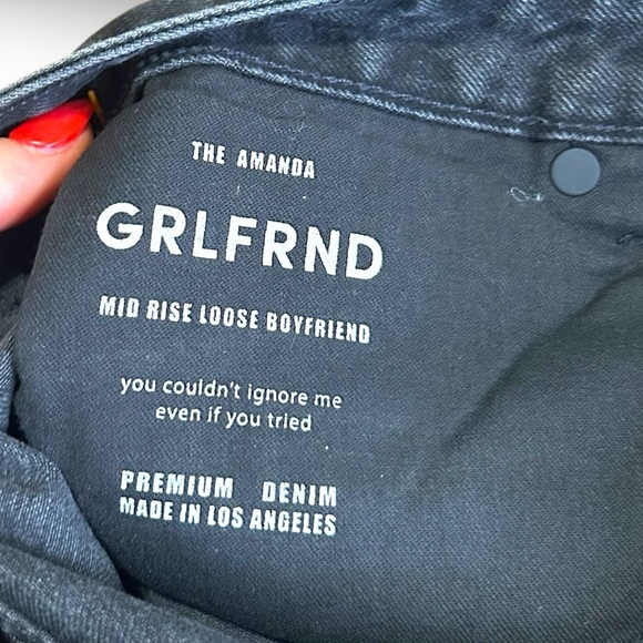 GRLFRND THE AMANDA MID RISE LOOSE BOYFRIEND JEANS Black Jeans Downtown Size 27 - Picture 14 of 16